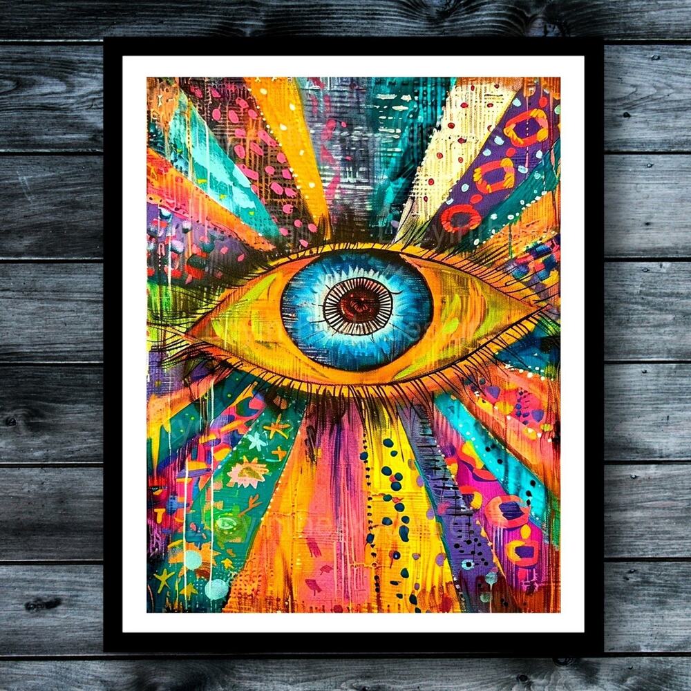 Magic All Seeing Eye Art Print Bright Vivid Wall Art